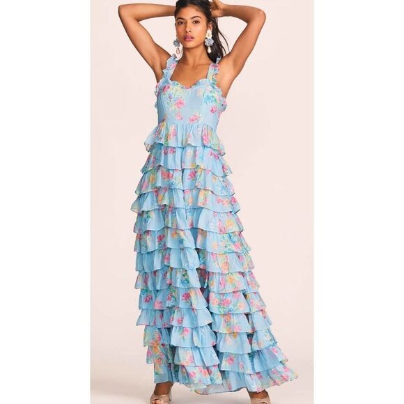 LoveShackFancy Dresses & Skirts - LoveShackFancy Women’s Idra Maxi Dress in Sky Lullaby Blue Sz 4
